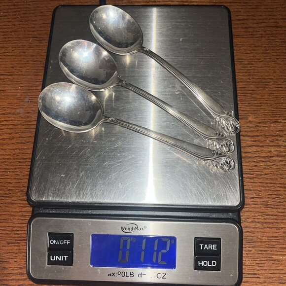 3 Sterling Soup Spoon 110 g 6.5 Inch Flatware Spring Glory International Silver - Picture 9 of 10